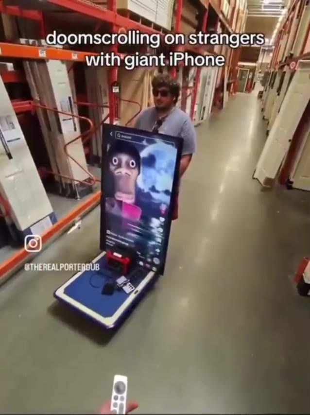 doomscrollingon strangerss я | with’giant iPhone} \ x doomscrolling onjstrangers © fv 2 | ___withfgiant iPhone yi у ittrgiant Phone _м iy"