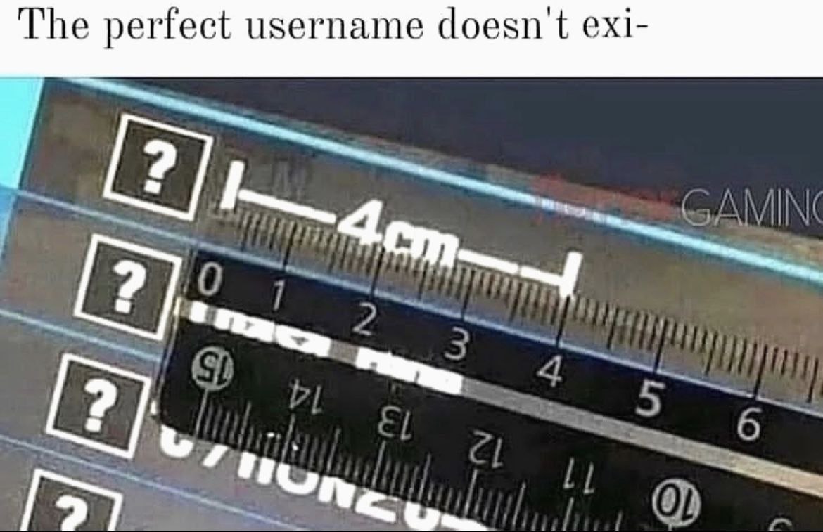 The perfect username doesn exi-