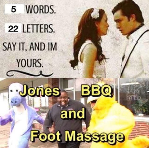 5 WORDS. 22 LETTERS. SAY IT, AND and Foot Massage