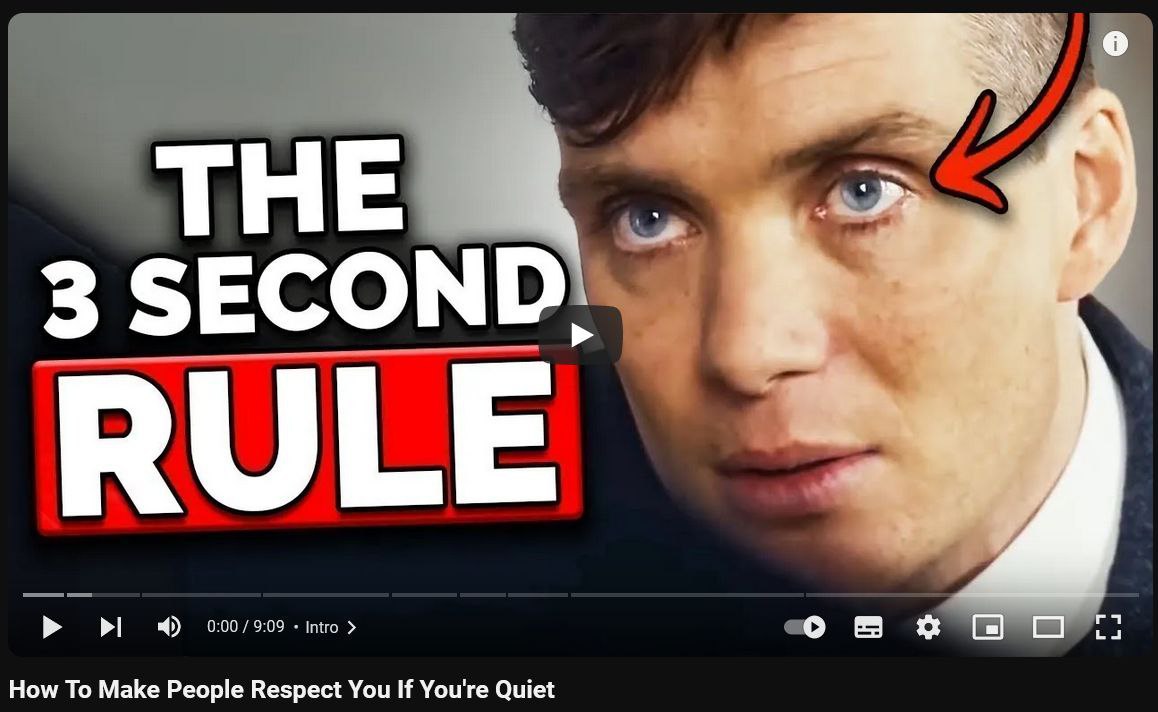 ТНЕ 3 SECOND RULE 4) 0:00 9:09 Intro How To Make People Respect You If You're Quiet