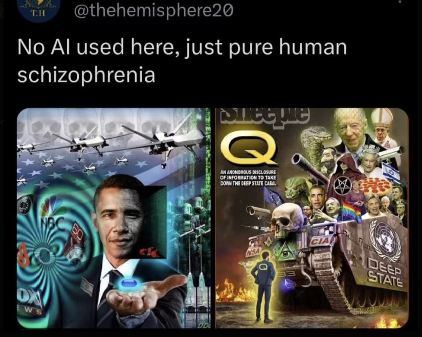 No used here, just pure human schizophrenia с OF INFORMATION TO DOWN THE DEEP STATE CABAL AN в. STA