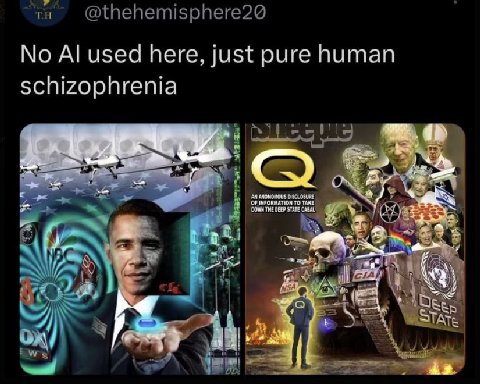 No used here, just pure human schizophrenia с OF INFORMATION TO DOWN THE DEEP STATE CABAL AN в. STA