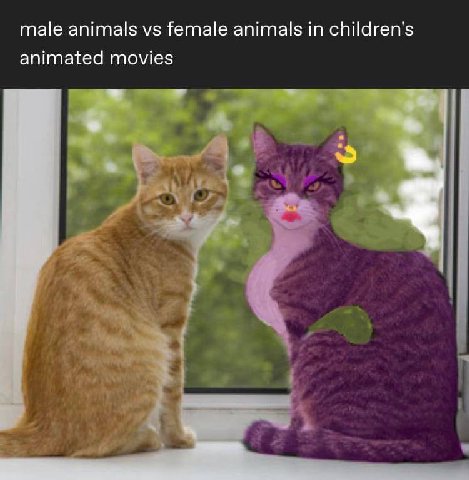 male animals female animals in children's animated movies