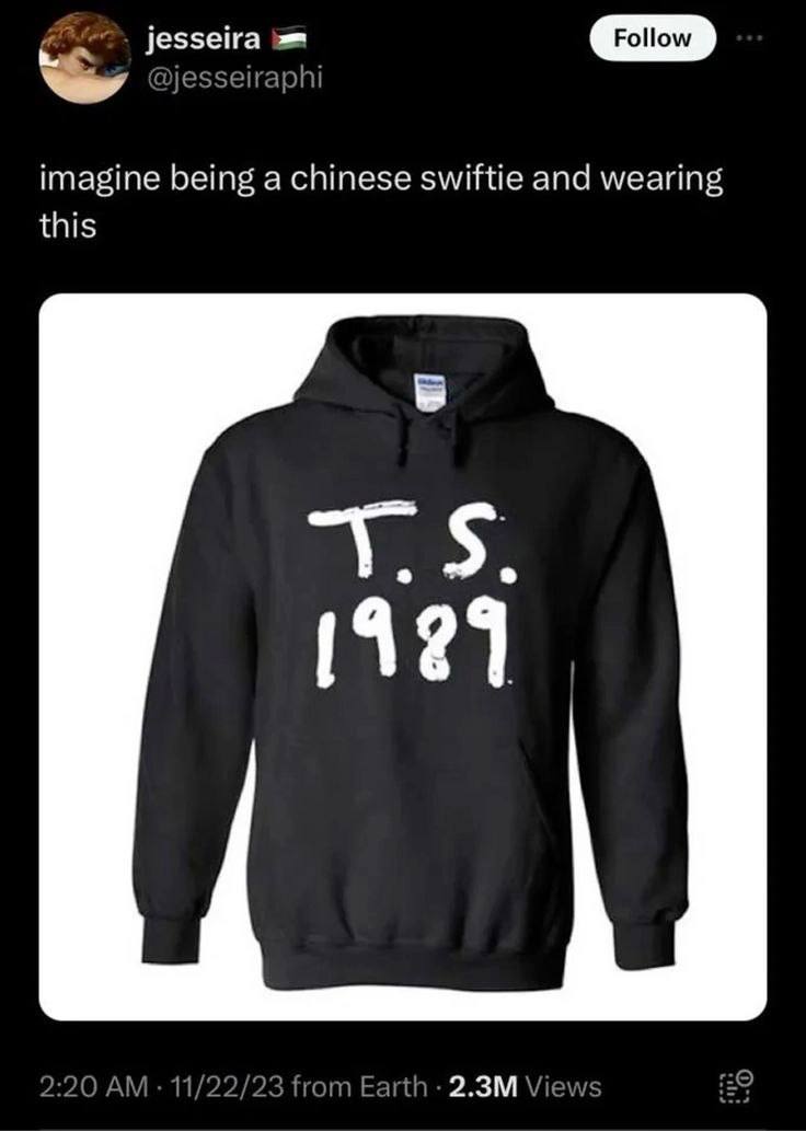 imagine being a chinese swiftie and wearing this 1121 2:20 11/22/23 from Earth Views [20