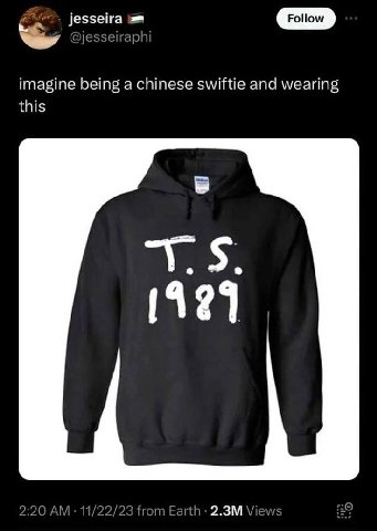 imagine being a chinese swiftie and wearing this 1121 2:20 11/22/23 from Earth Views [20