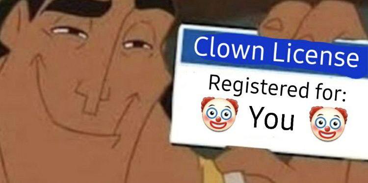 Clown License Registered for. You