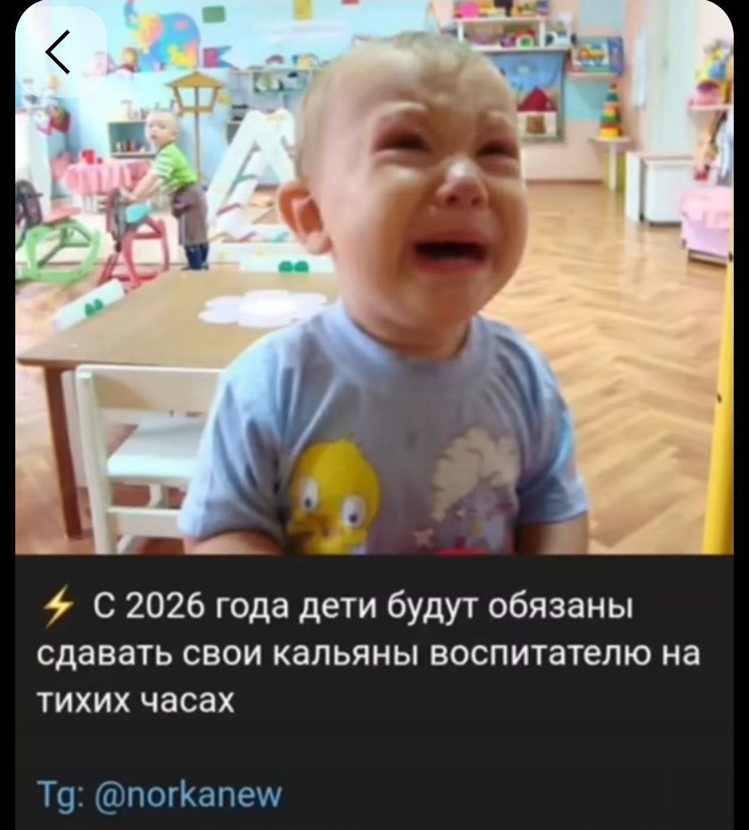 a) 4 4 2026 года дети будут обязаны сдавать свои кальяны воспитателю на тихих часах @norkanew