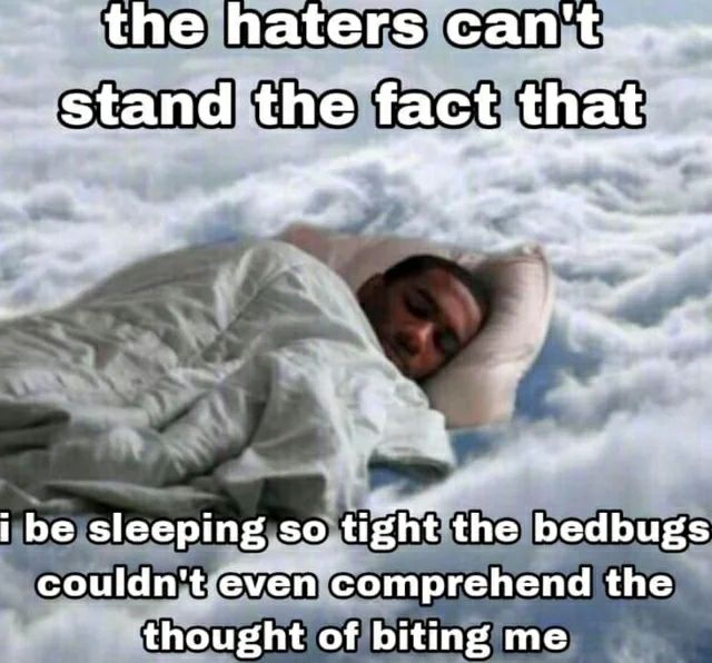 the haters can't fact that™ 9 i be sleeping so tight the bedbugs comprehend the 4 ‘thought of biting me