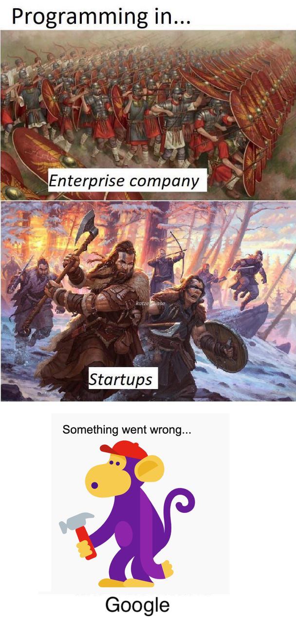 Programming in... A A company 4 4 ЧАЙ if 4 aS 7 tartups Something went wrong... Google