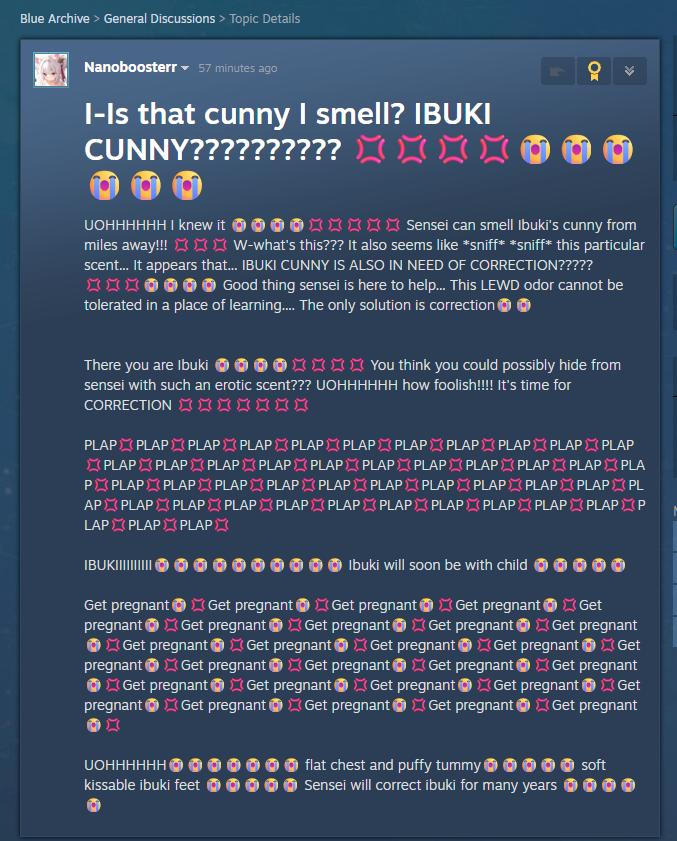 Blue Archive General Discussions Nanoboosterr о |-15 that сиппу smell? IBUKI UOHHHHHH knew Sensei can smeil cunny from miles away!!! W-what's this??? It also seems like *sniff* this particular scent..