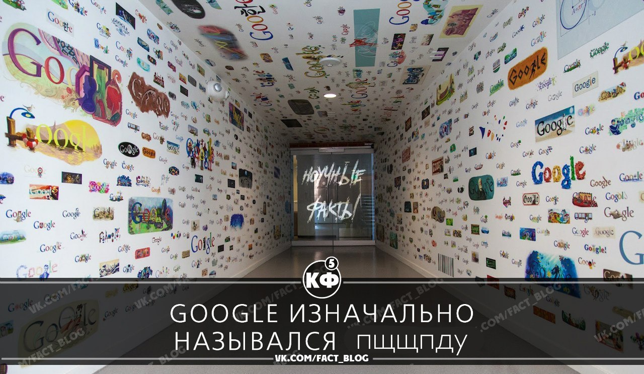 3? a at aoe a С a? git о Gogol “в в Coogi A С Сожь GOOGLE ИЗНАЧАЛЬНО НАЗЫВАЛСЯ пщшпду VK.COM/FACT_BLOG