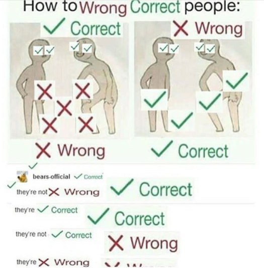 HOw toWrong Lorrect people: Correct Wrong Wrong Correct 4 bears.official theyre Wrong Correct theyre Correct Correct they're по! Correct theyre>< Wrong Wrong