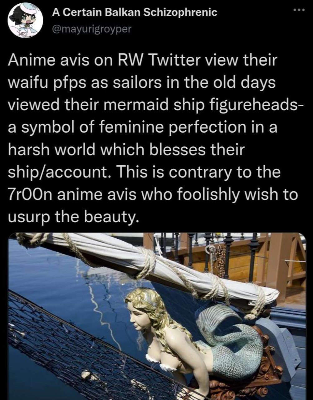 A Certain Balkan Schizophrenic Anim avis on Twitter view пей sailors in the DTDS as 5! days viewed their mermaid ship reheads- a symbol of feminine perfection in а harsh world which blesses their This