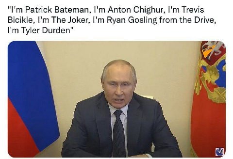 Patrick Bateman, Anton Chighur, Trevis Bicikle, The Joker, Ryan Gosling from the Drive, Tyler Durden"