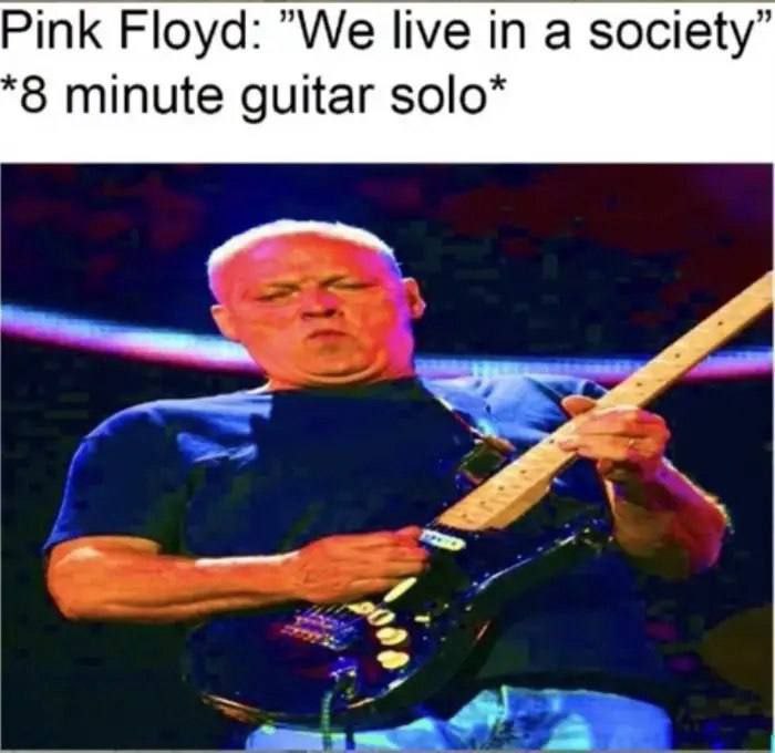 Pink Floyd: "We live in a society” 8 minute guitar solo*