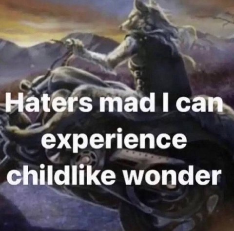 Haters таа сап experience childlike wonder