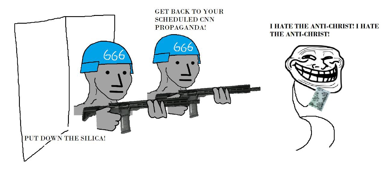 СЕТ BACK ТО YOUR SCHEDULED CNN PROPAGANDA! HATE THE ANTI-CHRIST! HATE THE ANTI-CHRIST! i PUT DQWN THE SILICA!