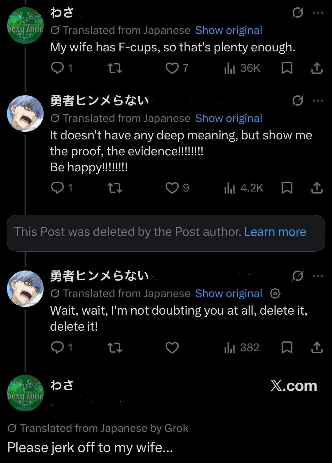 be My wife has F-cups, so that's plenty enough. It doesn't have any deep meaning, but show me the proof, the Be Wait, wait, not doubting you at all, delete it, delete it! be Х.сот Please jerk off to m