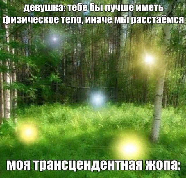 девушка: тебе бы лучше иметь физическое тело, иначе МЫ расстаёмся a if моя трансцендентная жопа: