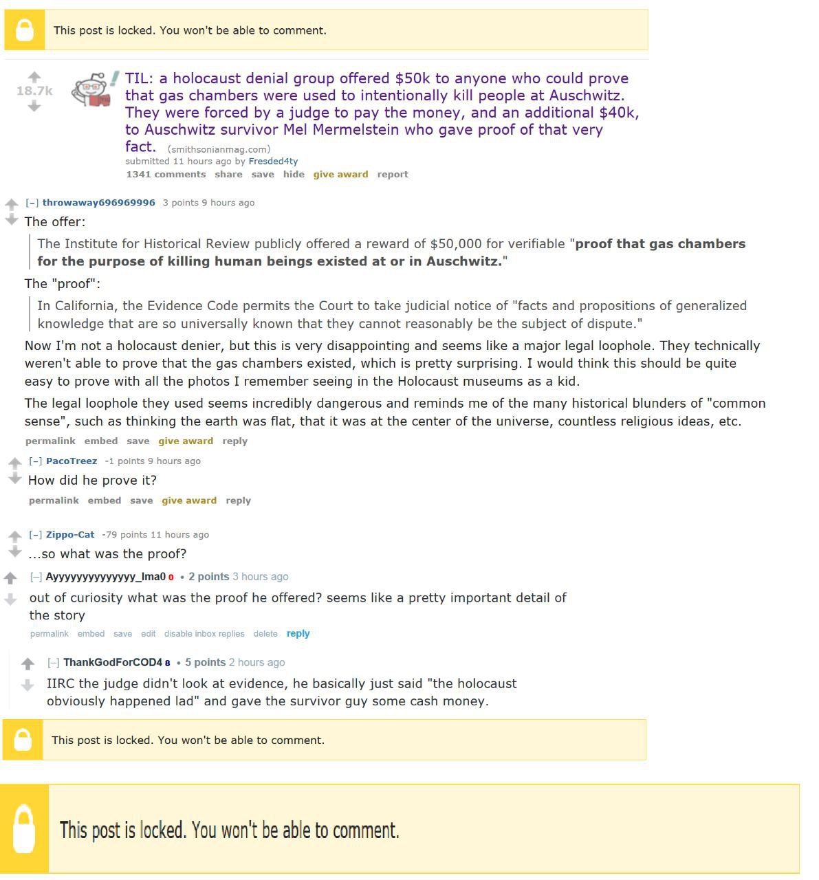 reddit post gets locked.