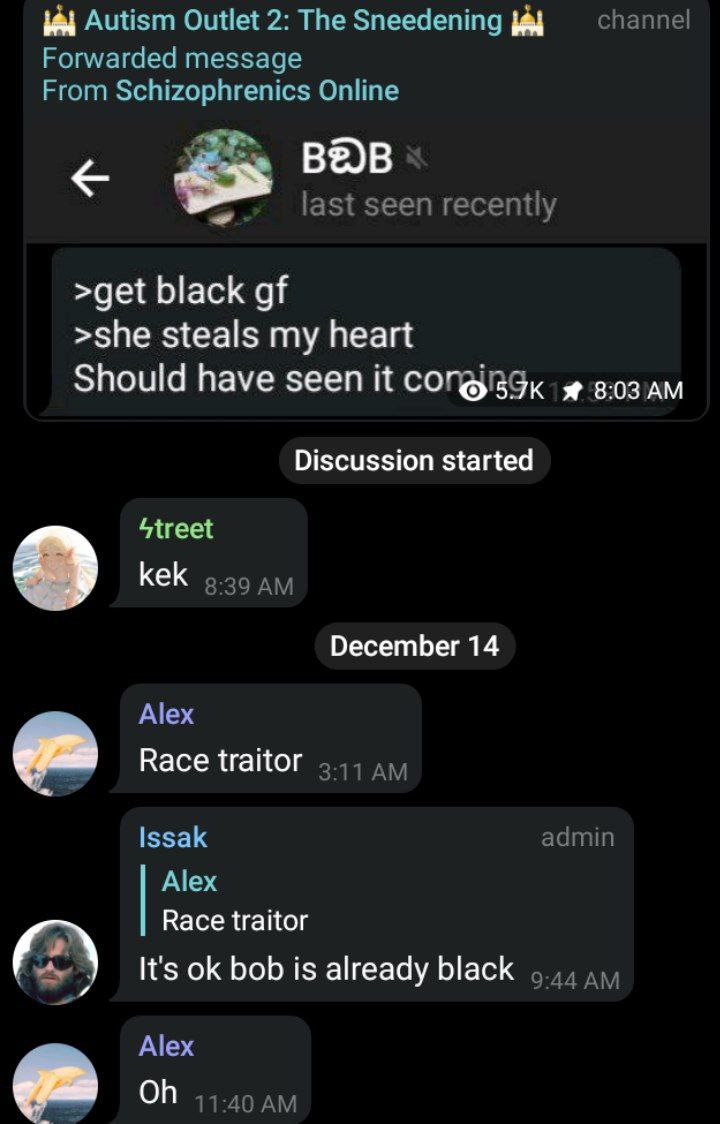 Autism Outlet 2: The Sneedening спаппе! Forwarded message From Schizophrenics Online last seen recently >get black >she steals my heart Should have seen it Discussion started Street kek 9.39 December 