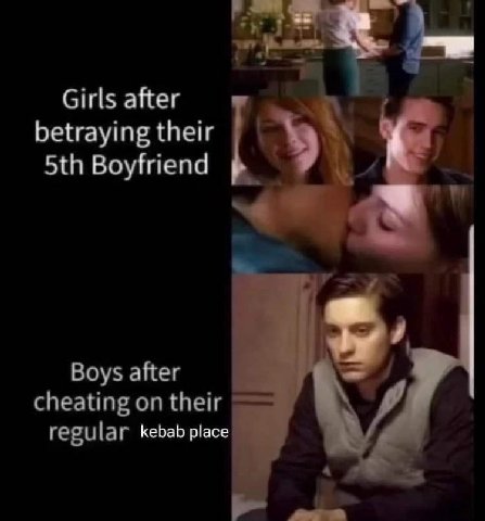 be Girls after betraying their Boyfriend A Boys after cheating on their regular kebab place 4