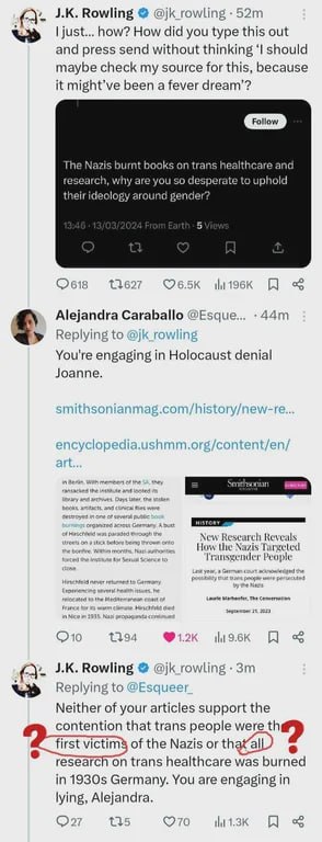 Rowling @jk_rowling just... how? How did you type this out and press send without thinking ‘I should maybe check my source for this, because it might’ve been a fever dream’? The Nazis burnt books on t