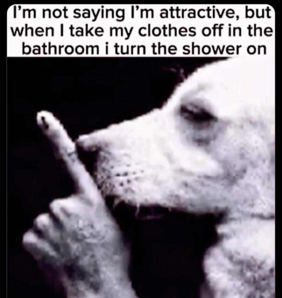 not saying attractive, but when take my clothes off in the bathroom i turn the shower on