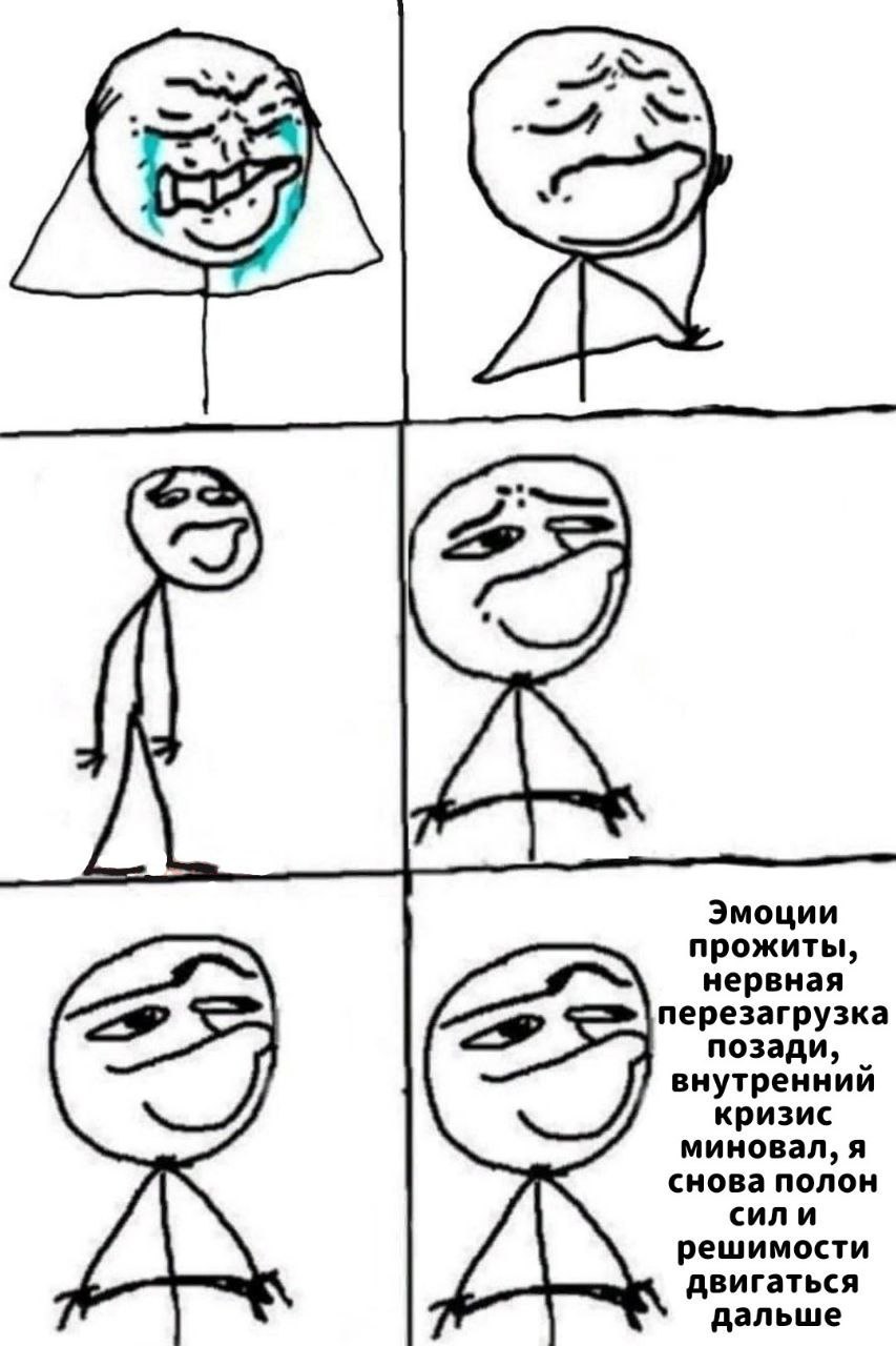 Эмоции прожиты, нервная перезагрузка позади, внутренний кризис миновал, я снова полон сили решимости двигаться дальше