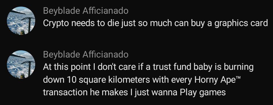 The GPU shortage is clearpilling the normies on climate change at least