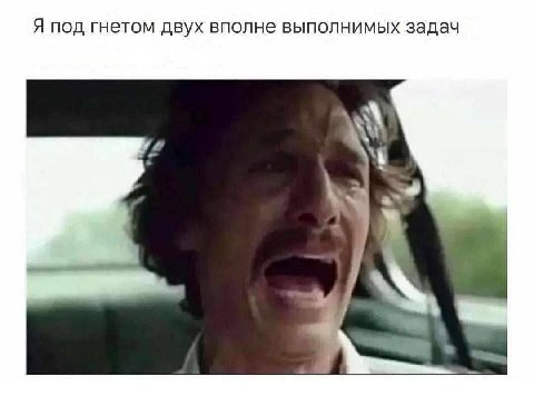 Я под гнетом двух вполне выполнимых задач a”