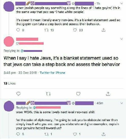 when jewish people say something along the lines of ‘i hate goyim’, it’s in the same way that рос say ‘i hate white people’ it’s doesn't mean literally every non-jew. it's a blanket statement used so 
