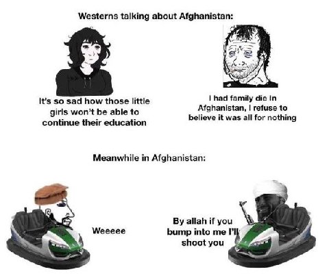 Westerns talking about Afghanistan: 4 2 К.> 557 It’s so sad how those little had family die In Afghanistan, refuse to girls won’t be able to continue their education believe it was all for nothing Mea