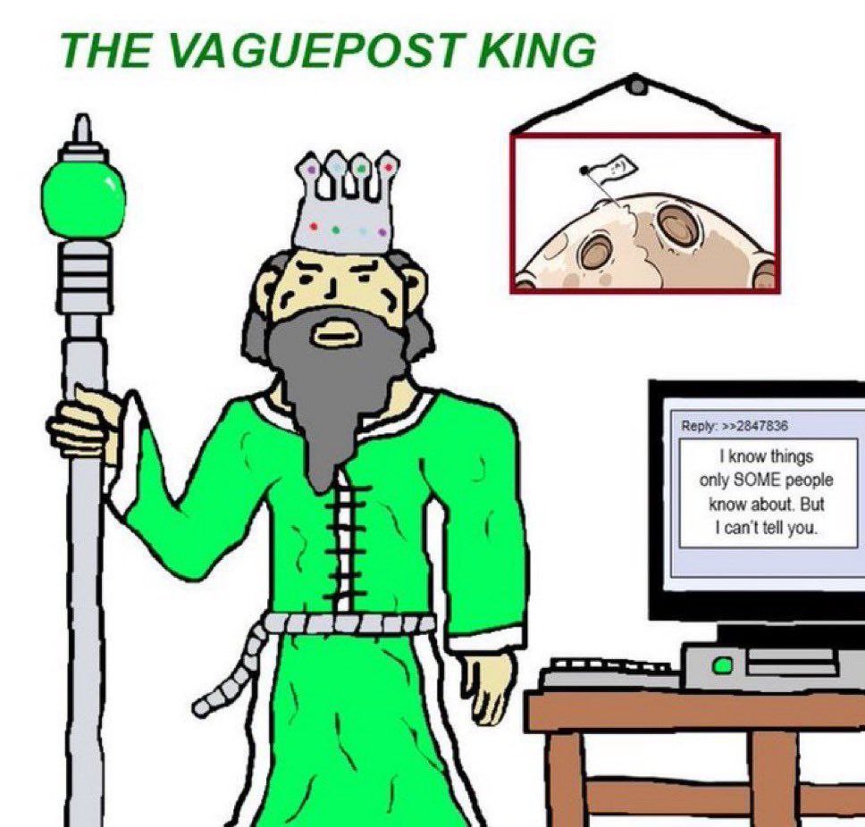 THE VAGUEPOST KING Reply: >>2847835 Iki only SOME peopl know about tell you.