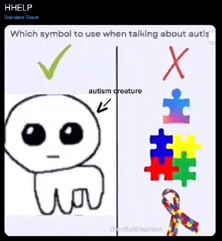 HHELP Which symbol to use when talking about autis autism greature