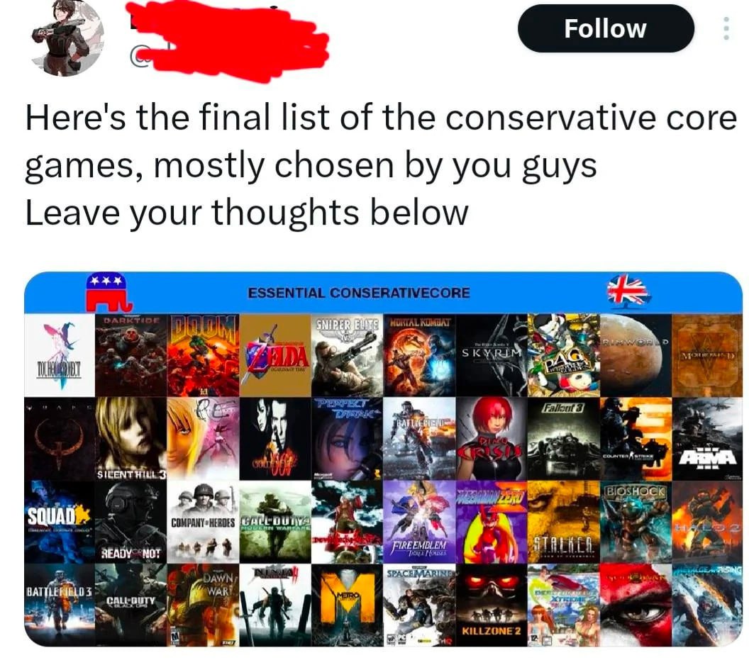 Here's the final list of the conservative core games, mostly chosen you guys Leave your thoughts below Я у A we 2 я