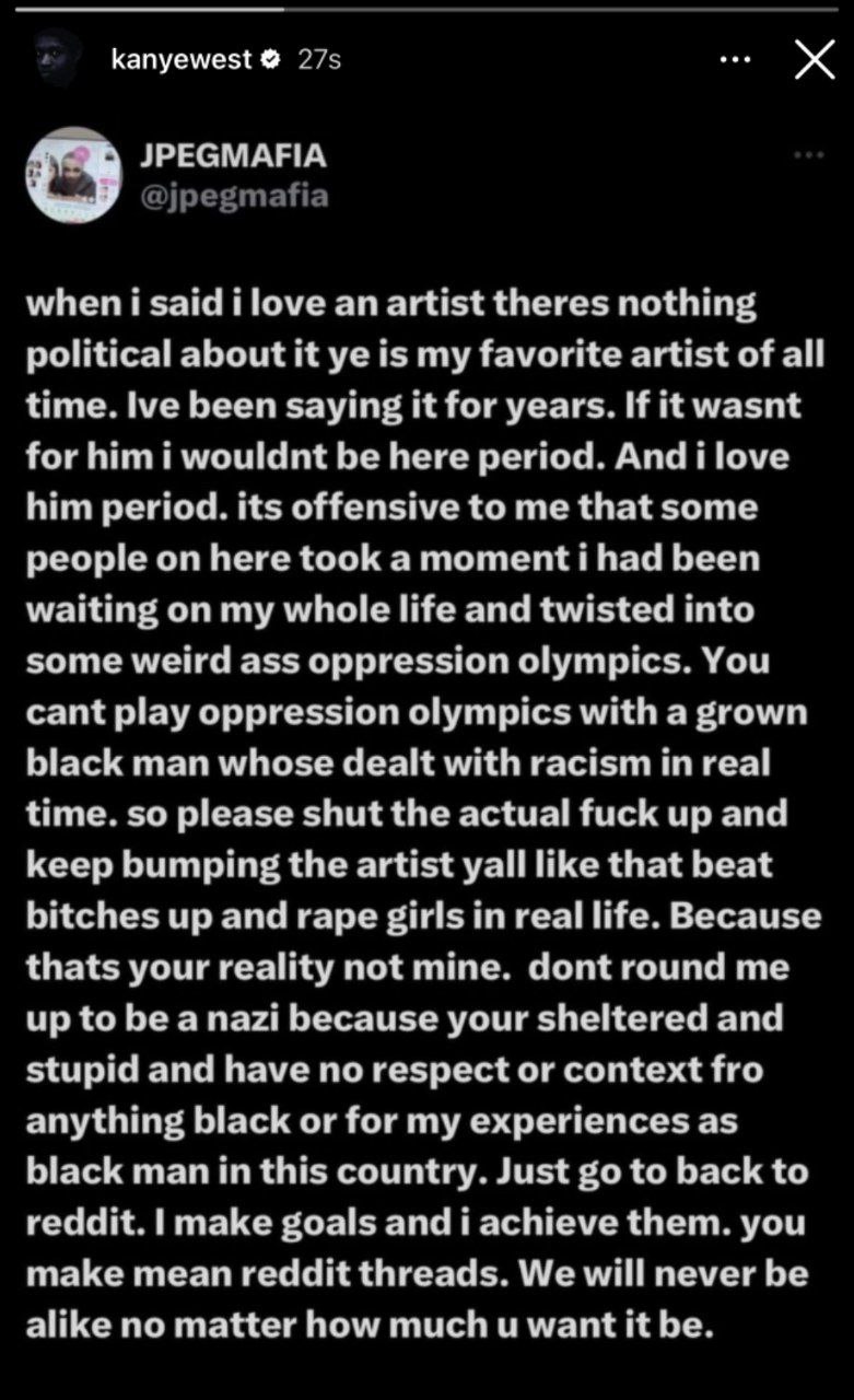 kanyewest юме anartist theres nothing 1$ my favorite artist of all time. Ive been saying it for years. И И wasnt for be here period. love him period. its offensive to me that same people on here took 