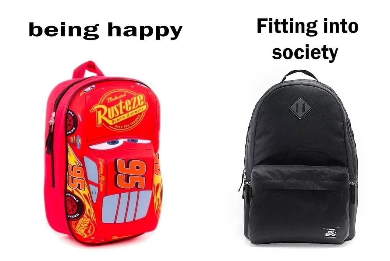 being happy Fitting into society 4