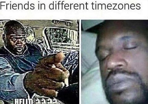 Friends in different timezones