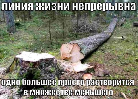 линия жизни непрерывна одно большее