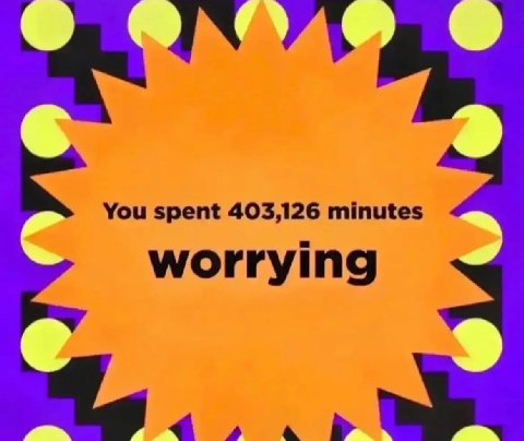 You spent 403,126 minutes worrying