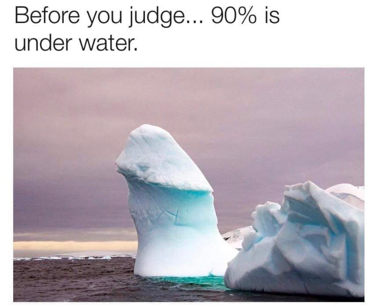 Before you judge... 90% is under water.