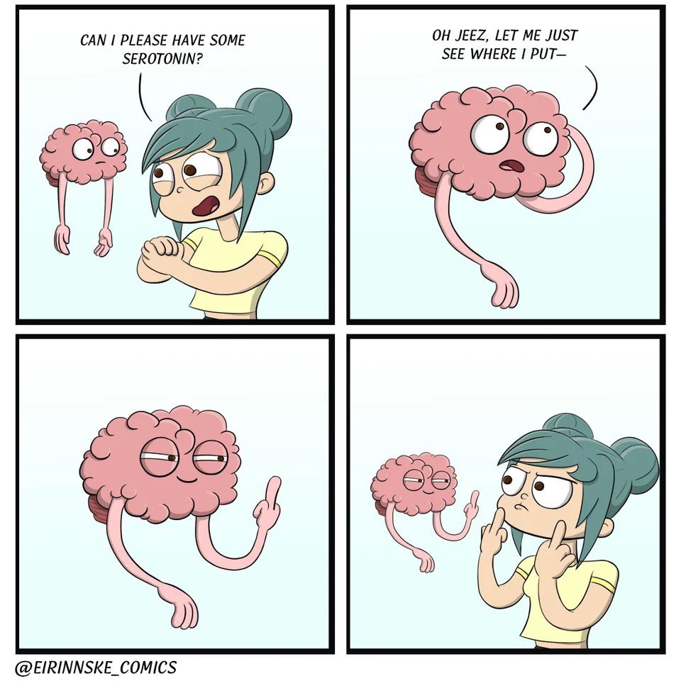 САМ I PLEASE HAVE SOME JEEZ, LET ME JUST SEROTONIN? SEE WHERE PUT— 5 @EIRINNSKE_COMICS