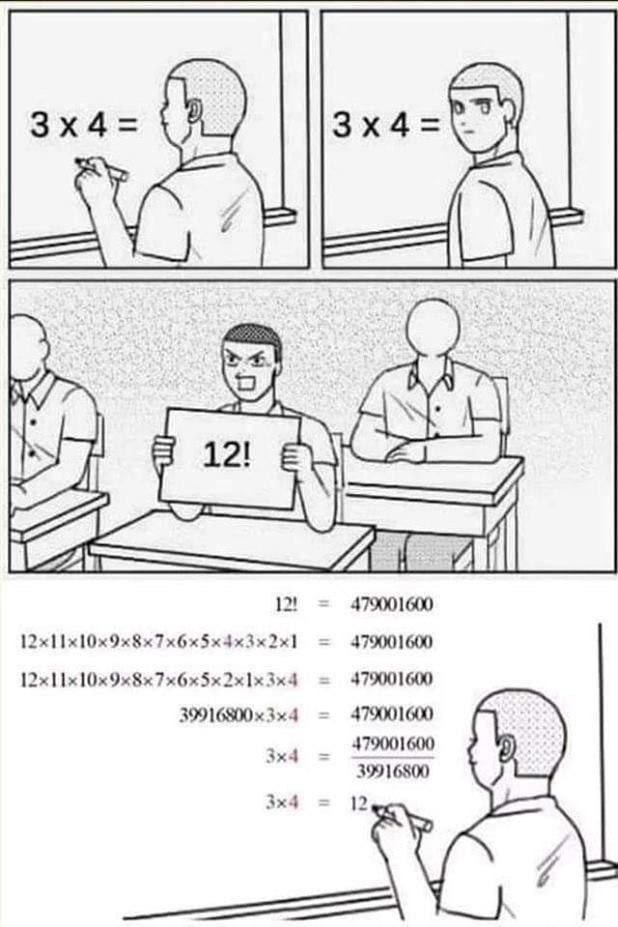 12! 479001600 479001600 479001600 479001600 479001600 39916800 12