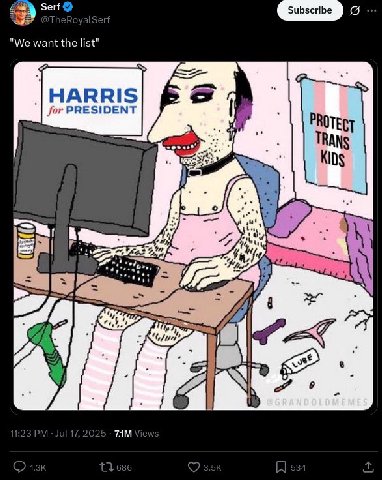Serf Subscribe "We want the list" HARRIS| i for PRESIDENT PROTECT TRANS ТАМ