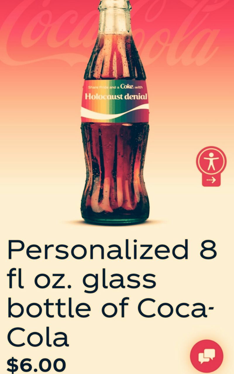 Personalized 8 К glass bottle of Coca- Cola $6.00 о