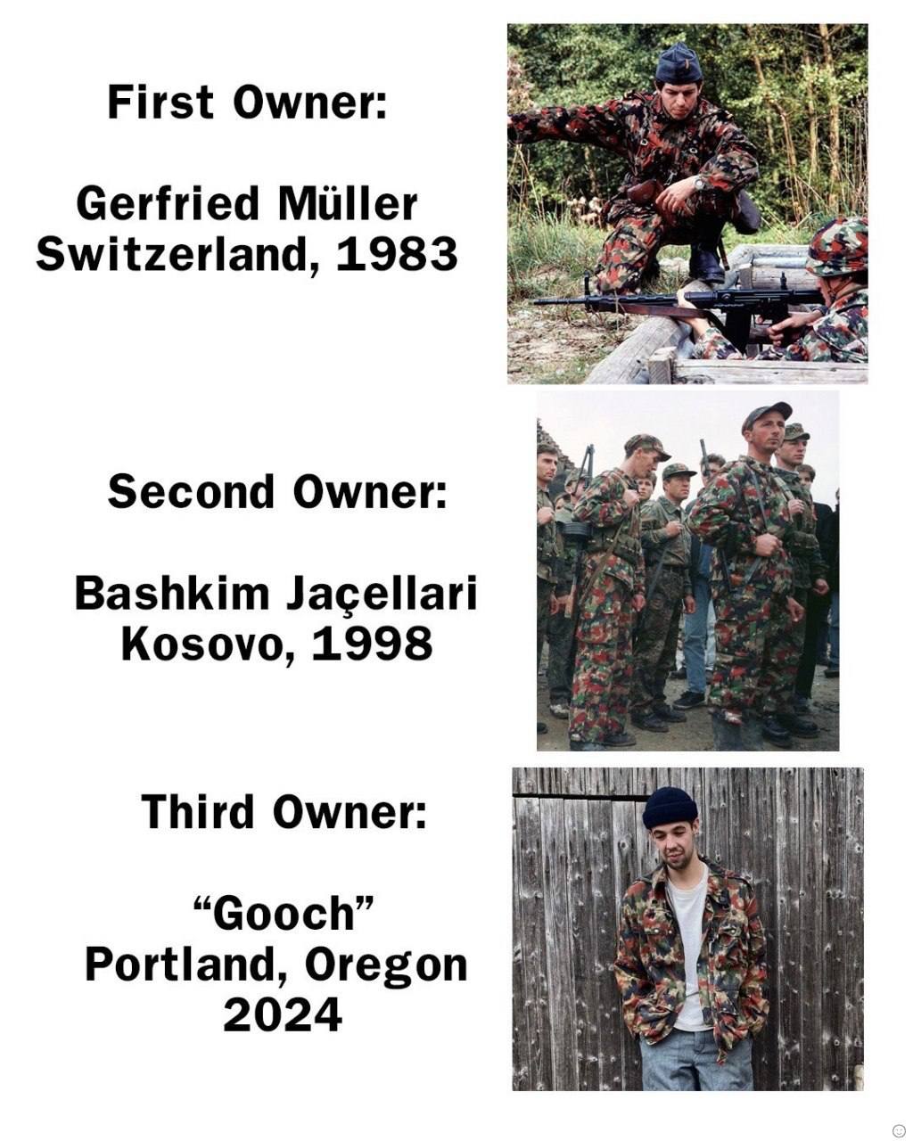 First Owner: Gerfried Miller Switzerland, 1983 Second Owner: Bashkim Jacellari Kosovo, 1998 Third Owner: “Gooch” Portland, Oregon 2024