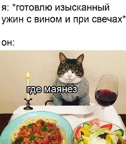 я: *готовлю изысканный ужин с вином и при свечах* ОН: демаянез