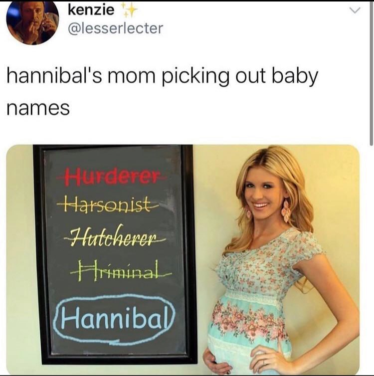 kenzie @lesserlecter mom picking out baby Names -Harsonist К