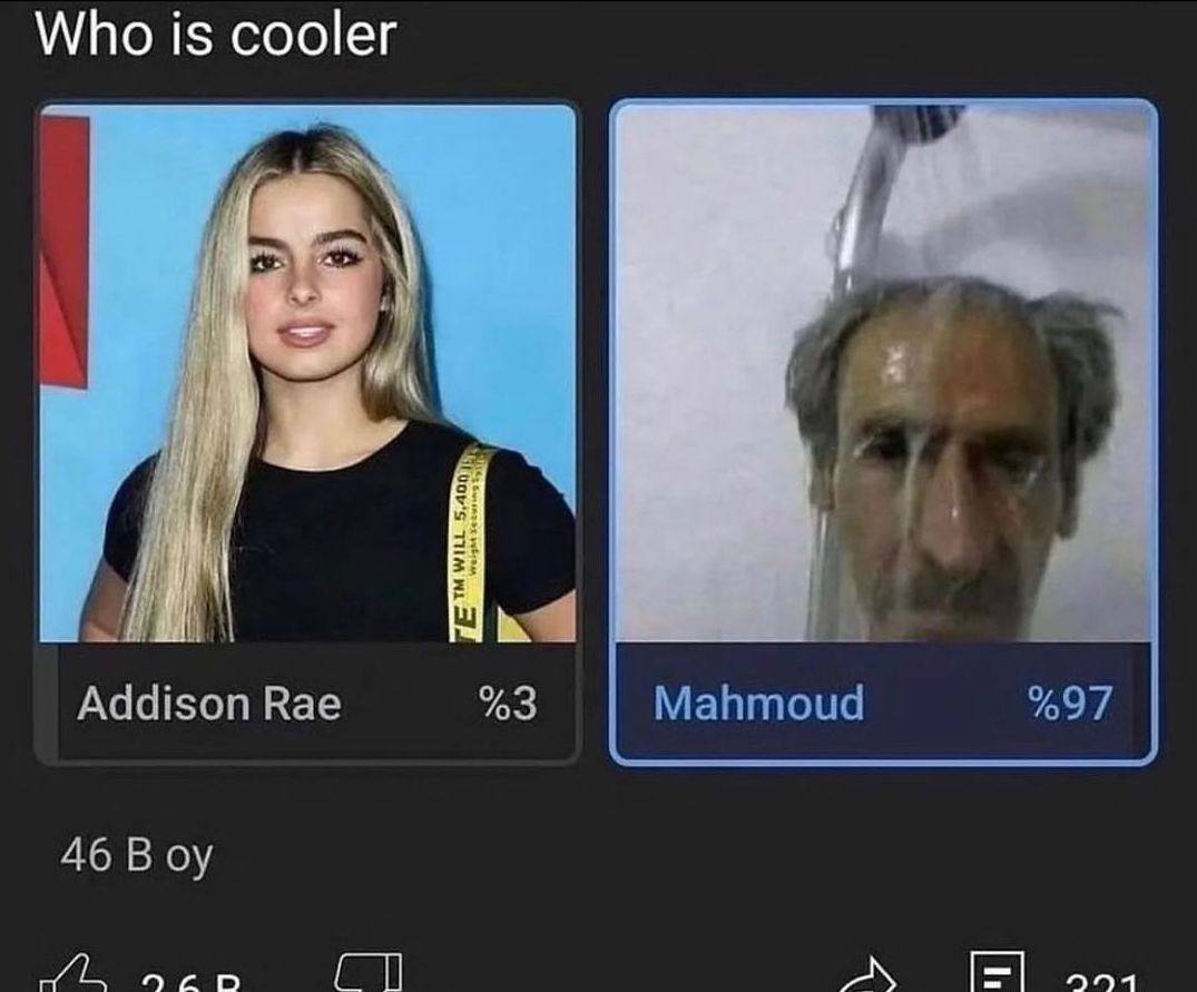 Who is cooler Addison Rae %3 Mahmoud %97 46